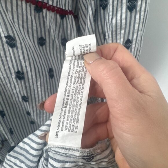 Zara Striped Embroidered Maxi Dress Size Large - Picture 6 of 11